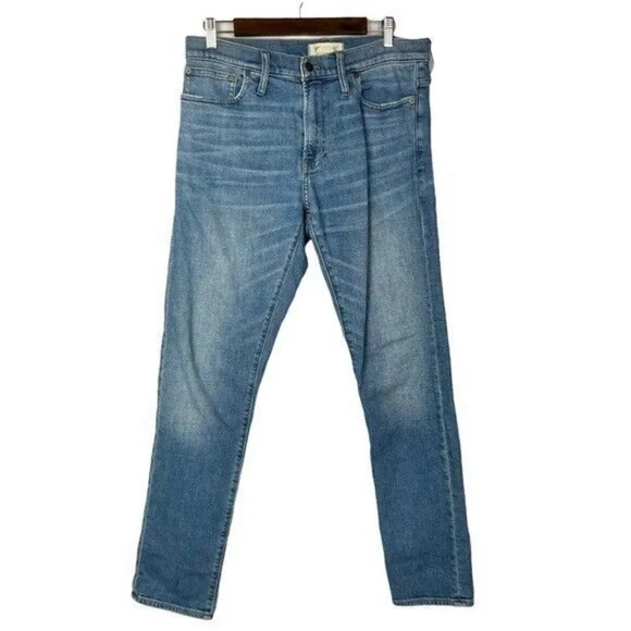 Madewell Slim Straight Everyday Flex Cromwell Blue Wash Denim Jeans 33 X 32 - Picture 3 of 5